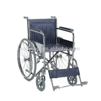 TOPMEDI the manufacturer of folding chromed manual wheelchair with swing away footrest