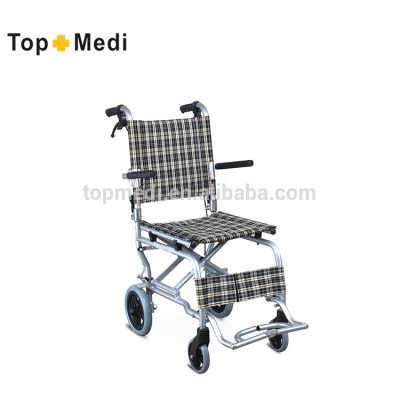 Topmedi folding lightweight transport airplane attendant aisle wheelchair