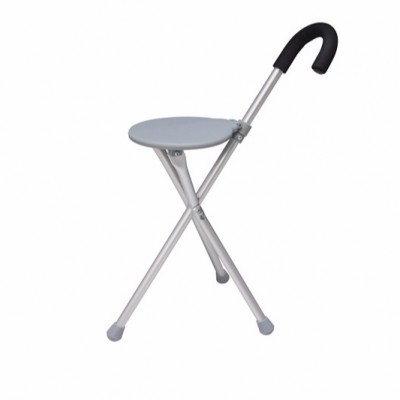 TOPMEDI Folding Stool Walking Stick With Chair Function