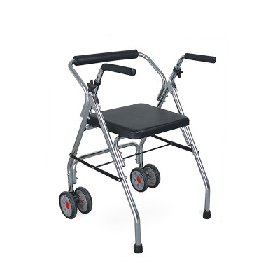 Silver Folding Mobility Walking Aids Rollator Walking Chair for Disabled