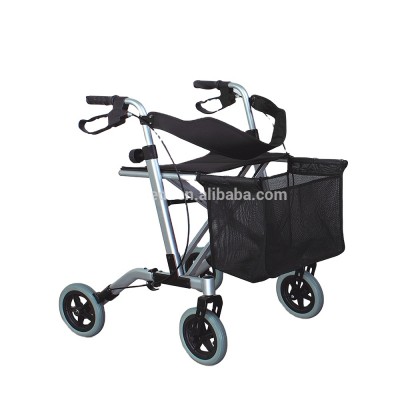 Topmedi Lightweight Aluminum Folding Rollator Walker for Disabled